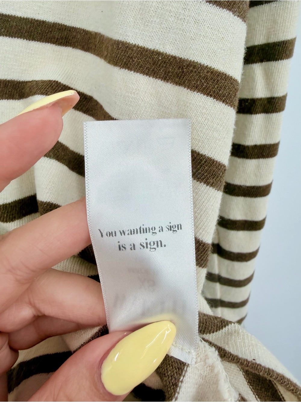 WYETH Carmen L/S Long Sleeve Crew Striped Cotton Tee Ecru and Chocolate - Picture 6 of 9